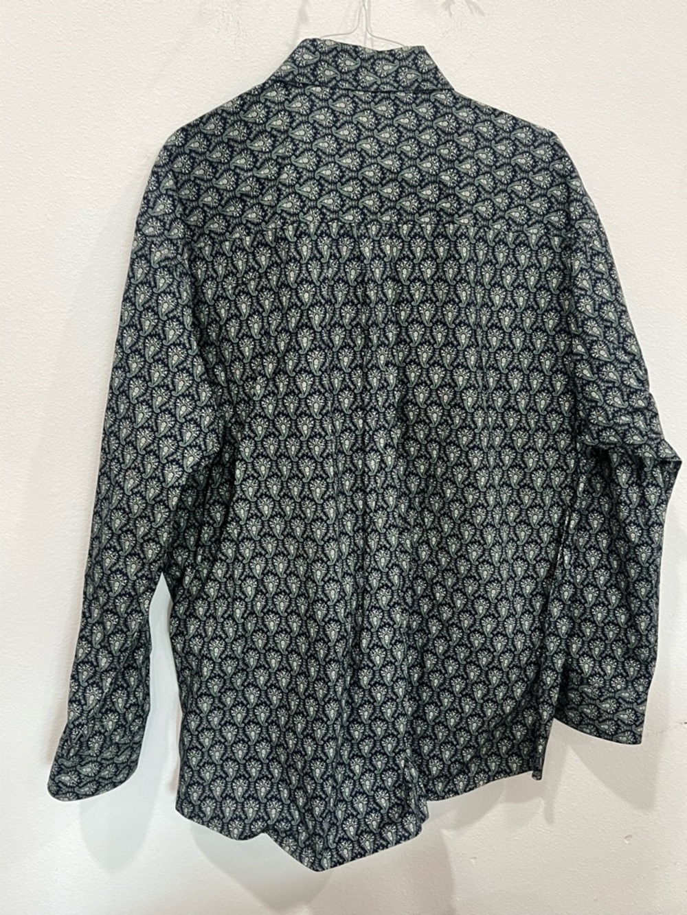 Wrangler Men's Navy Patterned Long-Sleeve Button-Down Shirt - Picture 3 of 4